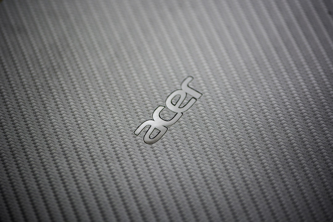 a close up of the logo on a laptop