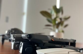 A selection of camera drones of different sizes displayed together