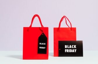Shopping bags representing a Black Friday sale