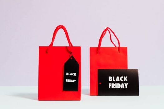 Shopping bags representing a Black Friday sale
